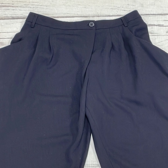 BCBGMAXAZRIA NWT Capris Pleats Pockets Wool Black Size 4 - Picture 5 of 12